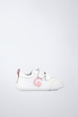 Zapatilla antideslizante en blanco y rosa