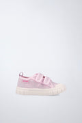 Zapatos escolares Garvalín barefoot en rosa con cierre de contacto y estabilidad y flexibilidad.
