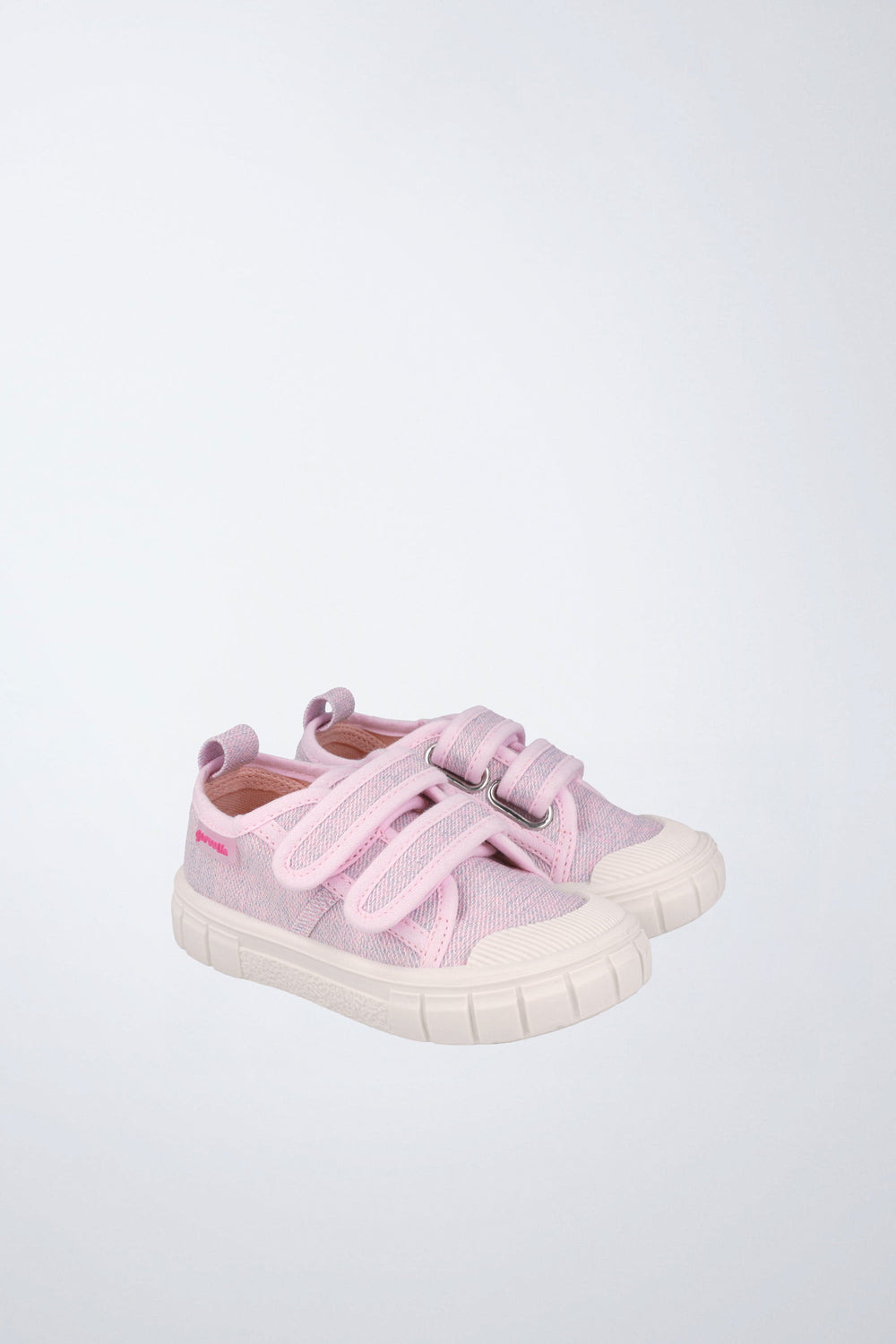 Zapatos escolares Garvalín barefoot en rosa con cierre de contacto y estabilidad y flexibilidad.