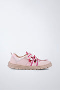 Zapatilla casual Garvalín barefoot en rosa con cordones y cierre ajustable y diseño ergonómico.