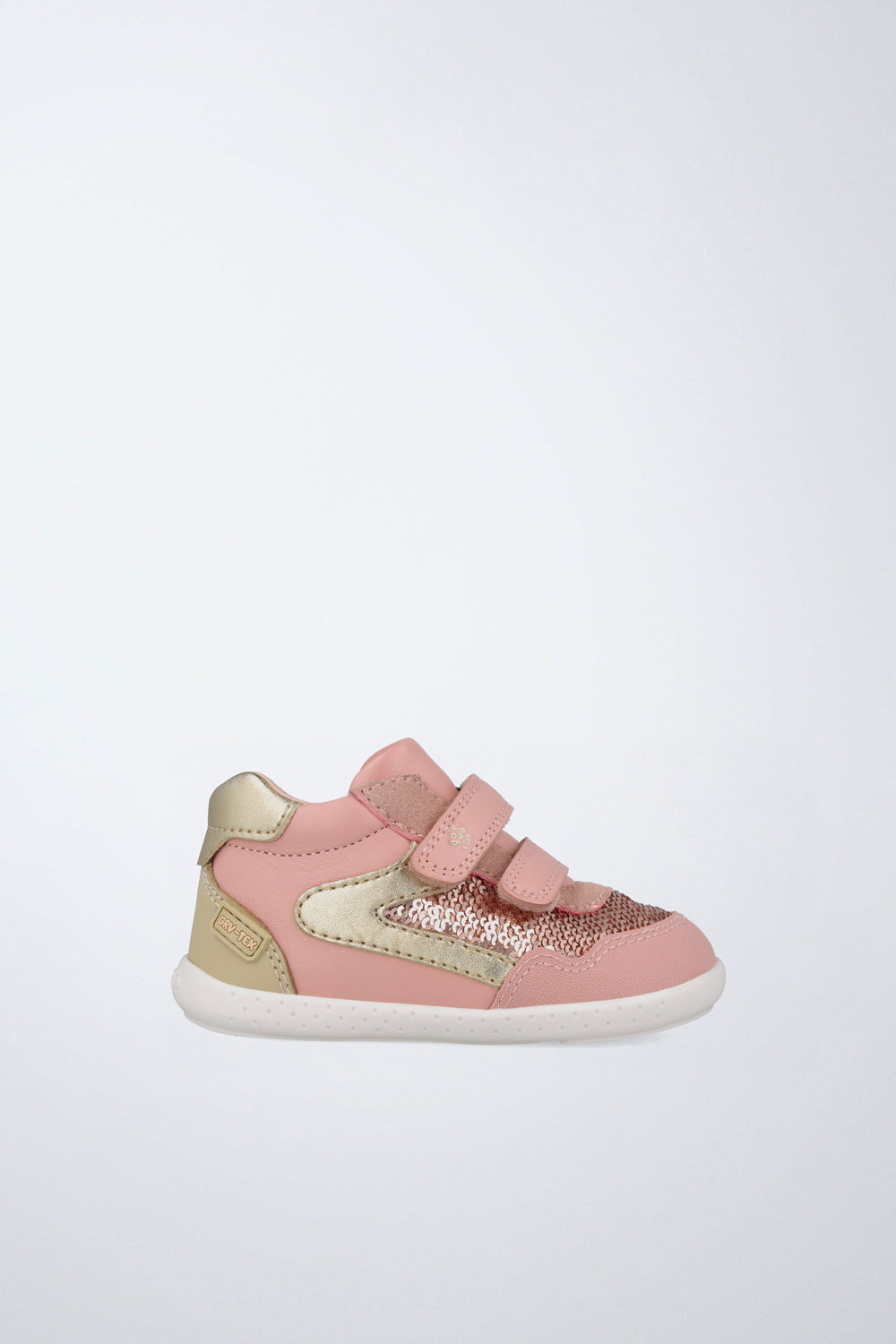 Barefoot Garvalín high-top shoe in pink and beige with an adjustable fastening and healthy foot development.