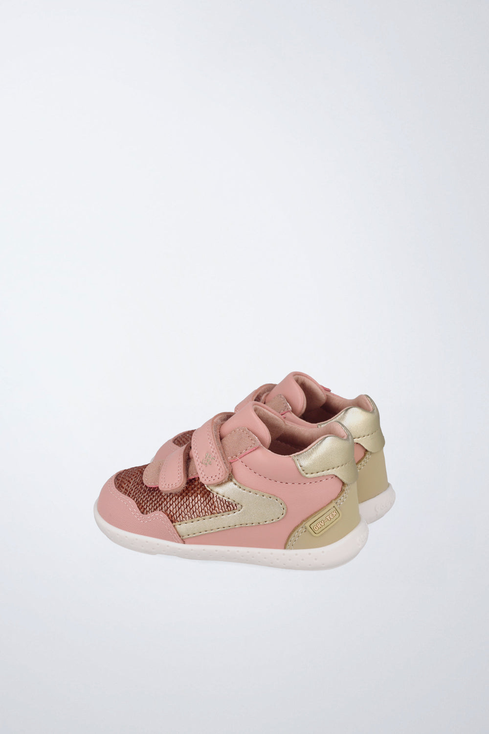 Barefoot Garvalín high-top shoe in pink and beige with an adjustable fastening and healthy foot development.