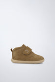 Barefoot boots in camel and cream