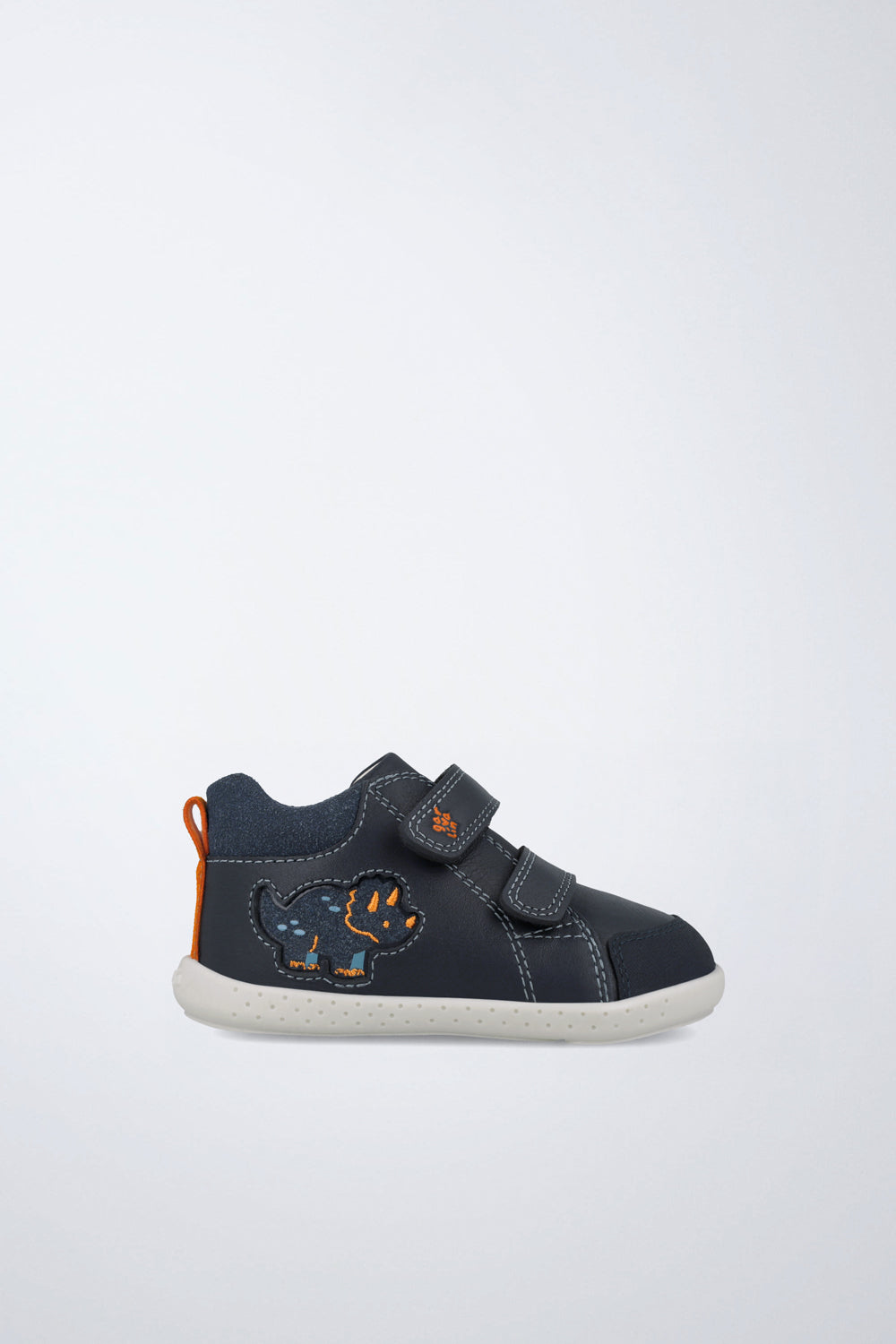 Barefoot Garvalín high-top shoe in blue with an adjustable fastening and an ergonomic design.