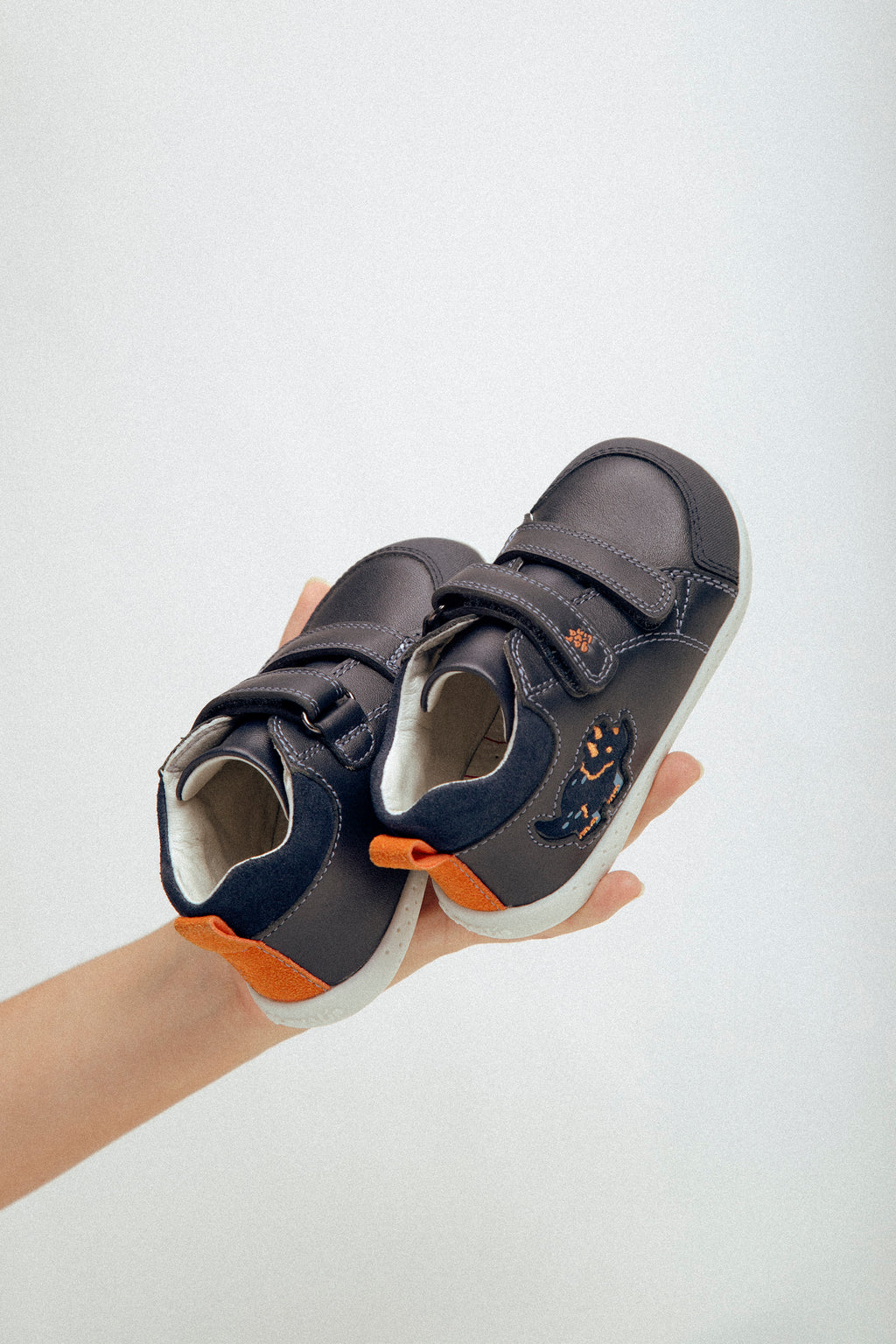 Barefoot boots flexible leather in blue
