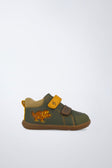Barefoot boots flexible leather in green