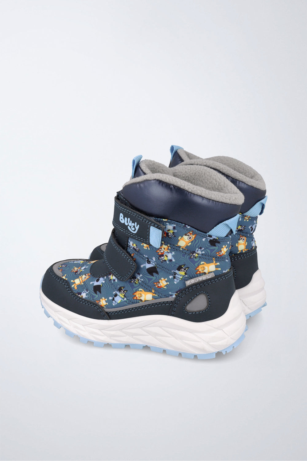 Zapato infantil Garvalín respetuoso en azul con cierre de contacto y desarrollo saludable del pie.