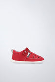 Sandalia barefoot de textil flexible en rojo