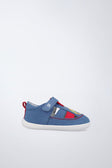 Sandalia barefoot de textil flexible en azul oscuro