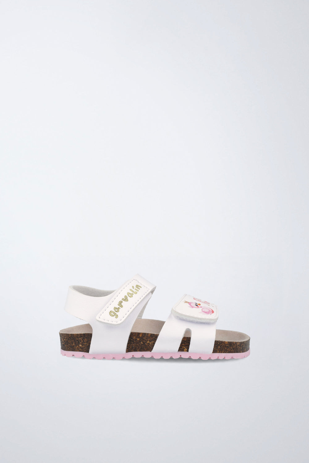Zapato Garvalín respetuoso en blanco con cierre de contacto y desarrollo saludable del pie.