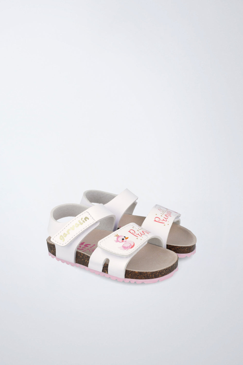 Zapato Garvalín respetuoso en blanco con cierre de contacto y desarrollo saludable del pie.