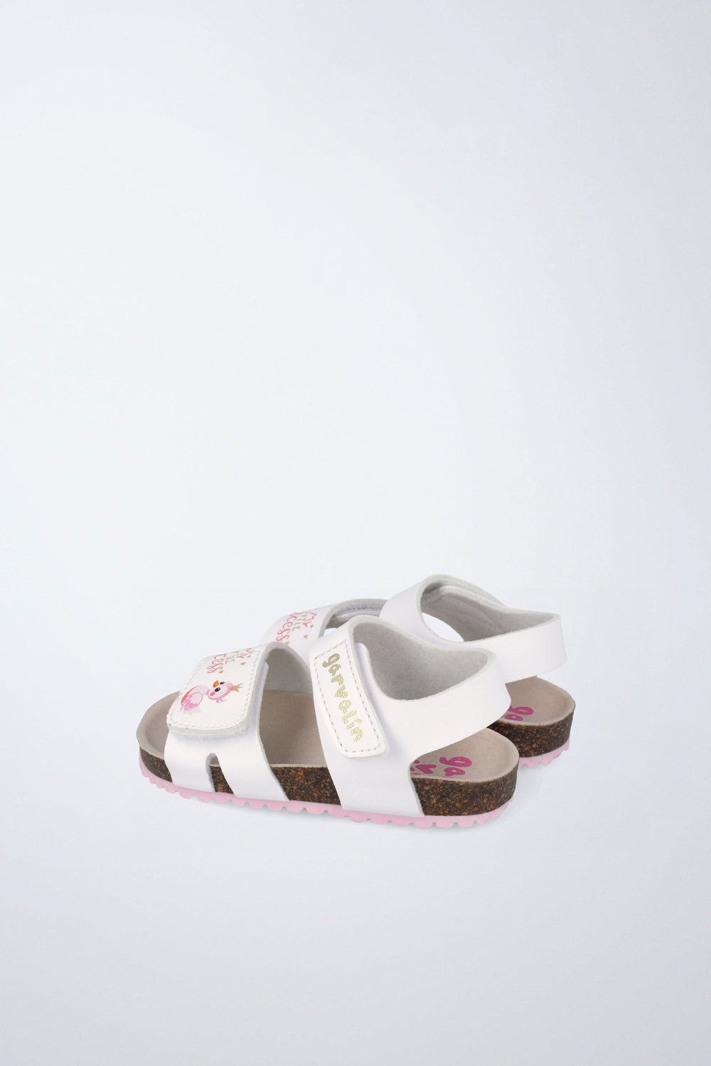 Zapato Garvalín respetuoso en blanco con cierre de contacto y desarrollo saludable del pie.