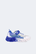 Light-up sneakers in blue and white