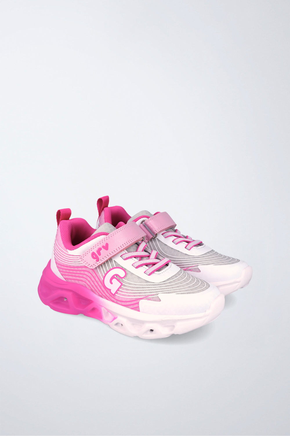Deportiva Garvalín respetuosa en rosa y fucsia con cordones y cierre de contacto y desarrollo saludable del pie.