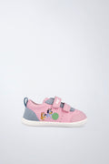 Zapatos escolares Garvalín barefoot en rosa con cierre de contacto y estabilidad.