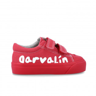 Red canvas sneakers for boy...
