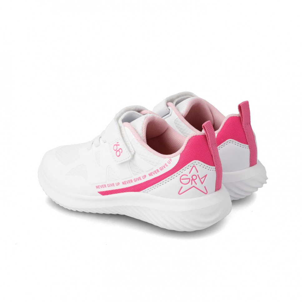 Zapatillas infantiles blancas y rosas 231830-F